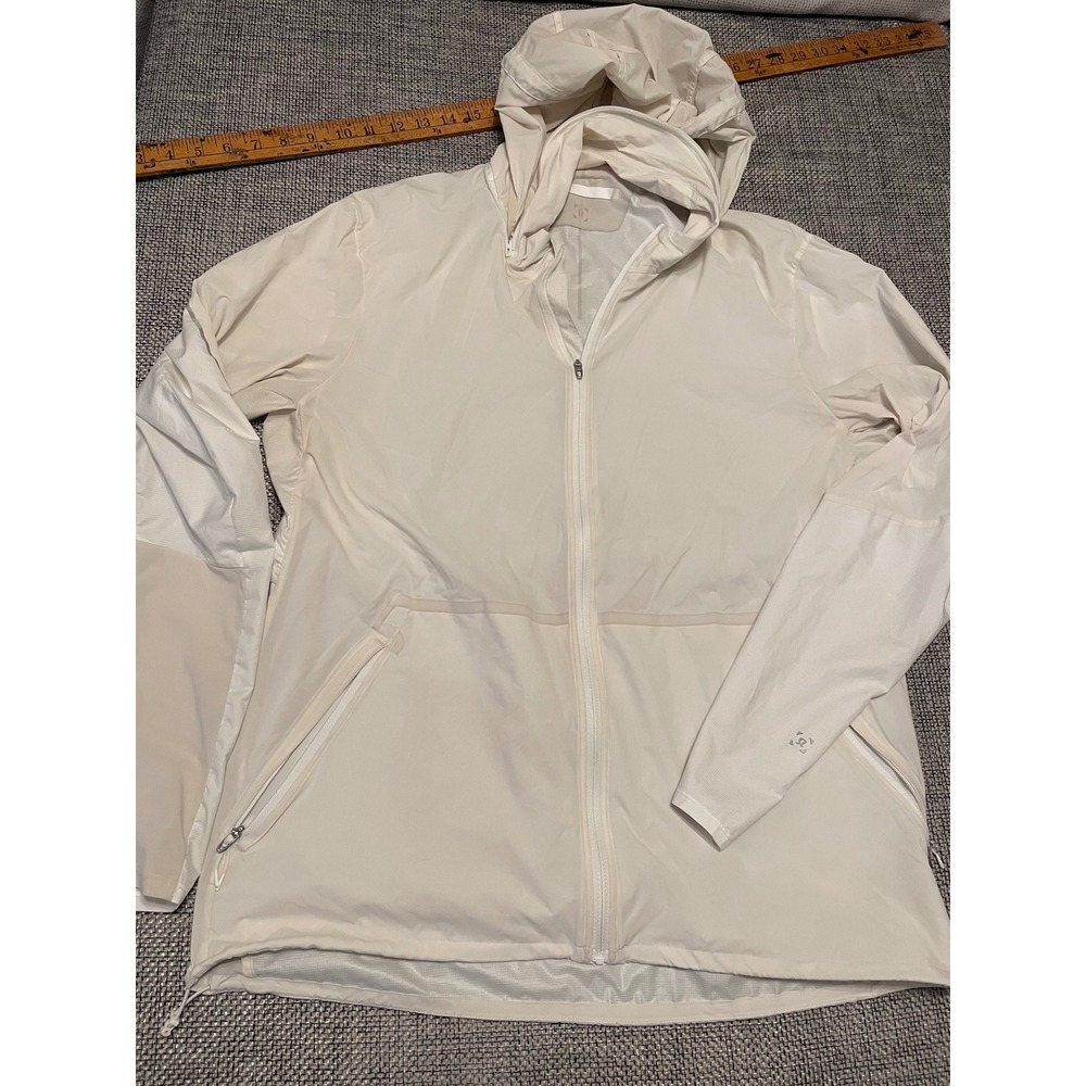 Lululemon Fast and Free Windbreaker Jacket White Mens Large Reflective Running